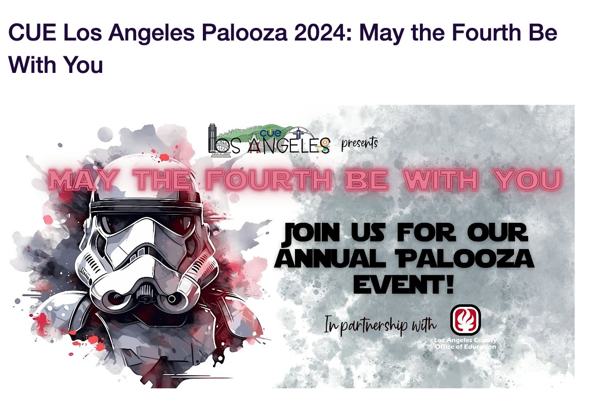 Just got my tickets for @cuelosangeles May the 4th Be With You! Can't wait to do a session on the @eduprotocols Little Random Emoji Writing and give away a copy of our new book! Did you know you can also buy it for less than $25? tinyurl.com/primaryamazon