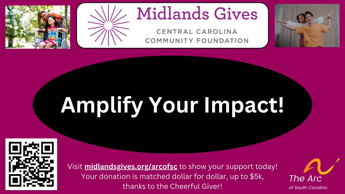 🌟 Countdown to #MidlandsGives! Join us in our mission to build a community hub where everyone can connect & thrive. Early donations are welcome—double your impact thanks to Cheerful Giver's match up to $5,000! 🌐 midlandsgives.org/arcofsc #AmplifyYourImpact