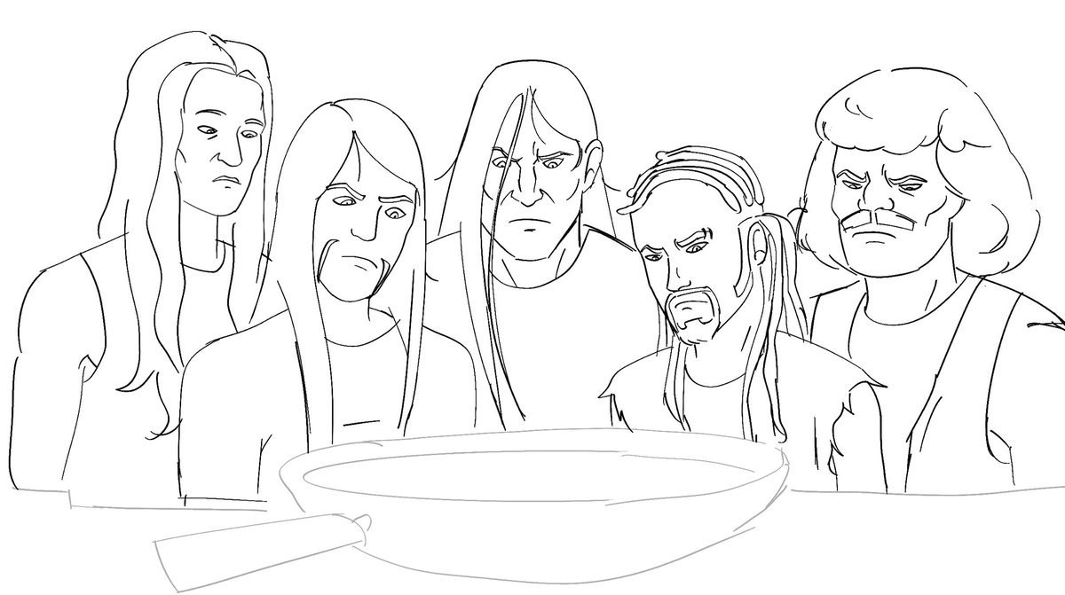 for some dumb readon i was cry laughing over the image where they all stare at the pop so i #metalocalypse