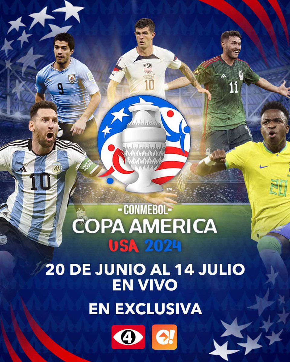 Se viene la #CopaAmerica2024 por Canal 4, #TradiciónEnDeportes🏆😎