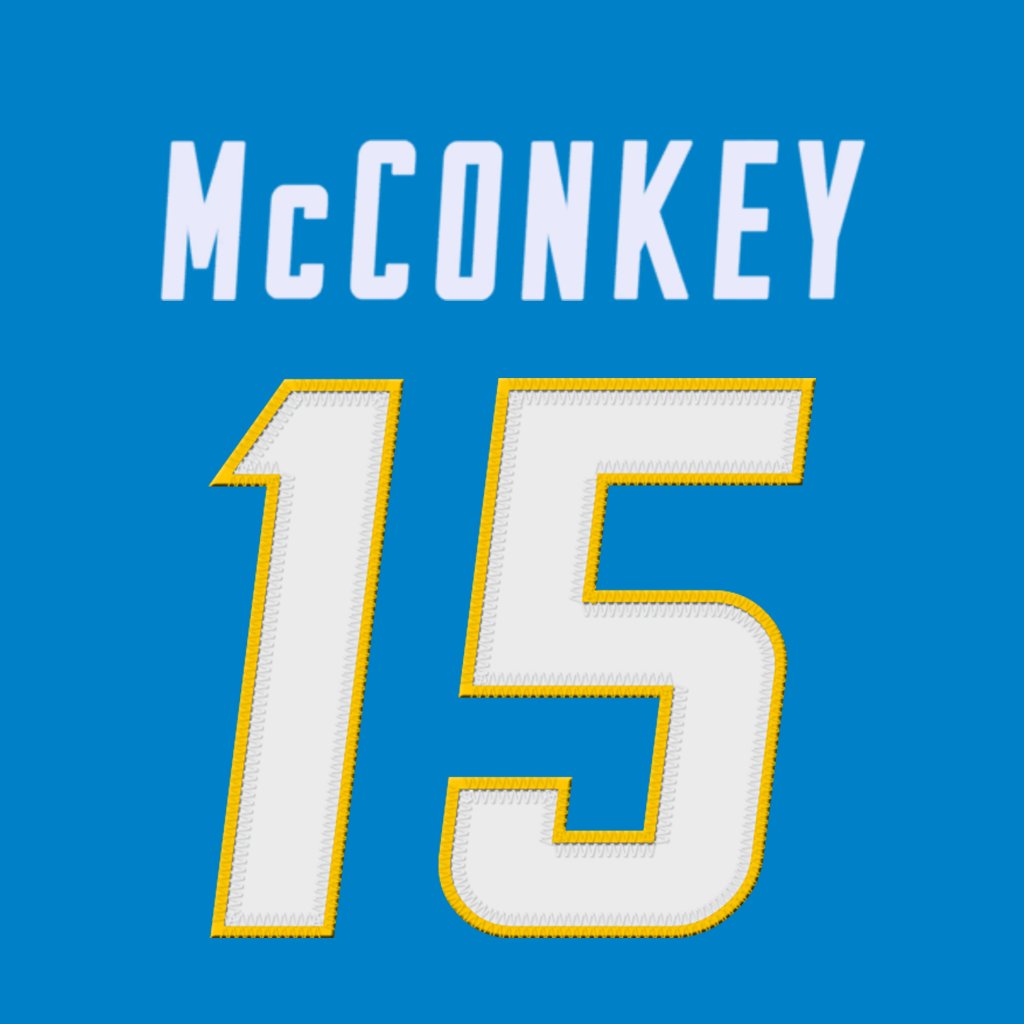 Los Angeles Chargers WR Ladd McConkey (@laddmcconkey02) is wearing number 15. Last assigned to Jalen Guyton. #BoltUp