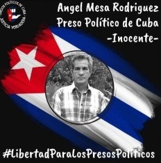 Vamos a visibilizar a los presos políticos menos conocidos. Libertad para Angel Mesa Rodríguez. Su único delito fue alzar la voz contra la dictadura castrista.  No lo dejemos solo.  
#LibertadParaLosPresosPolìticos #AbajoLaDictadura 
#HastaQueSeanLibres #Cuba