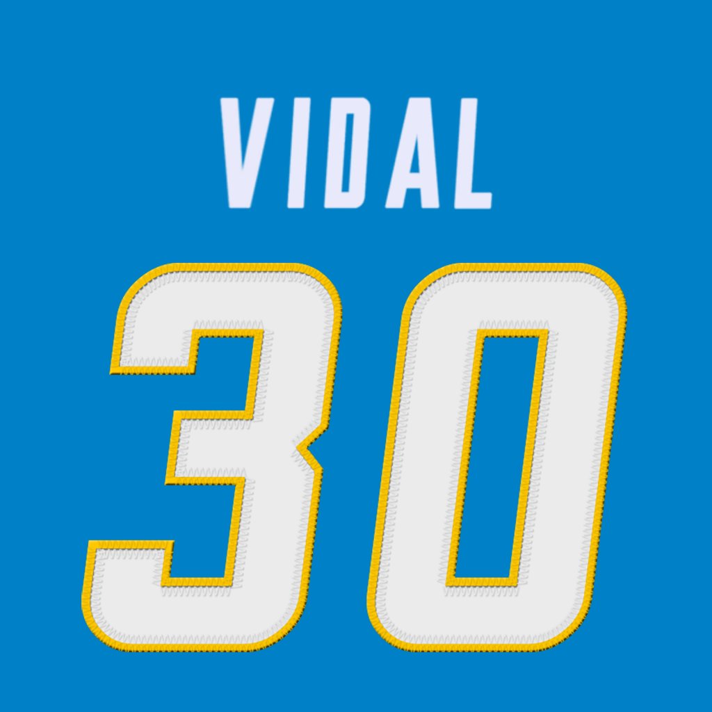 Los Angeles Chargers RB Kimani Vidal (@kimanividal) is wearing number 30. Last assigned to Austin Ekeler. #BoltUp