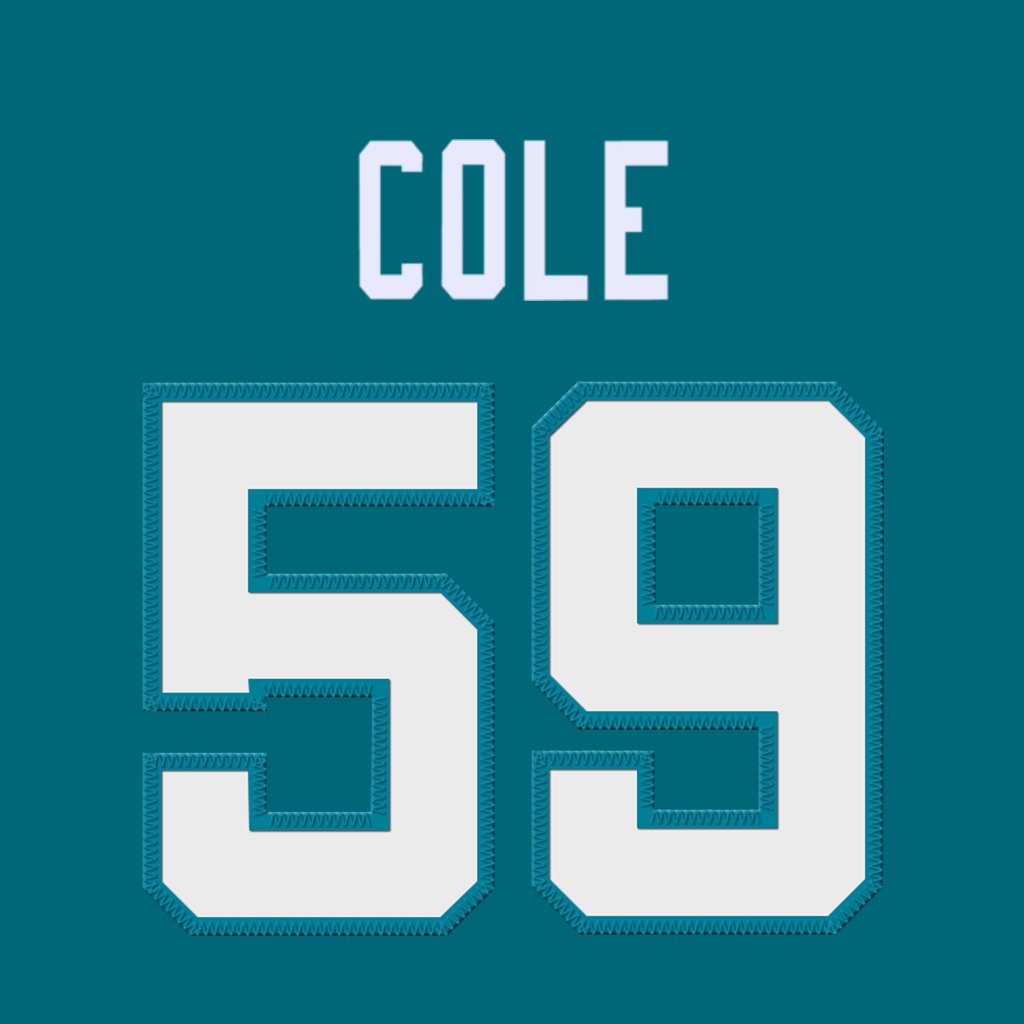 Jacksonville Jaguars DL Myles Cole is wearing number 59. Last assigned to Raymond Vohasek. #DUUUVAL