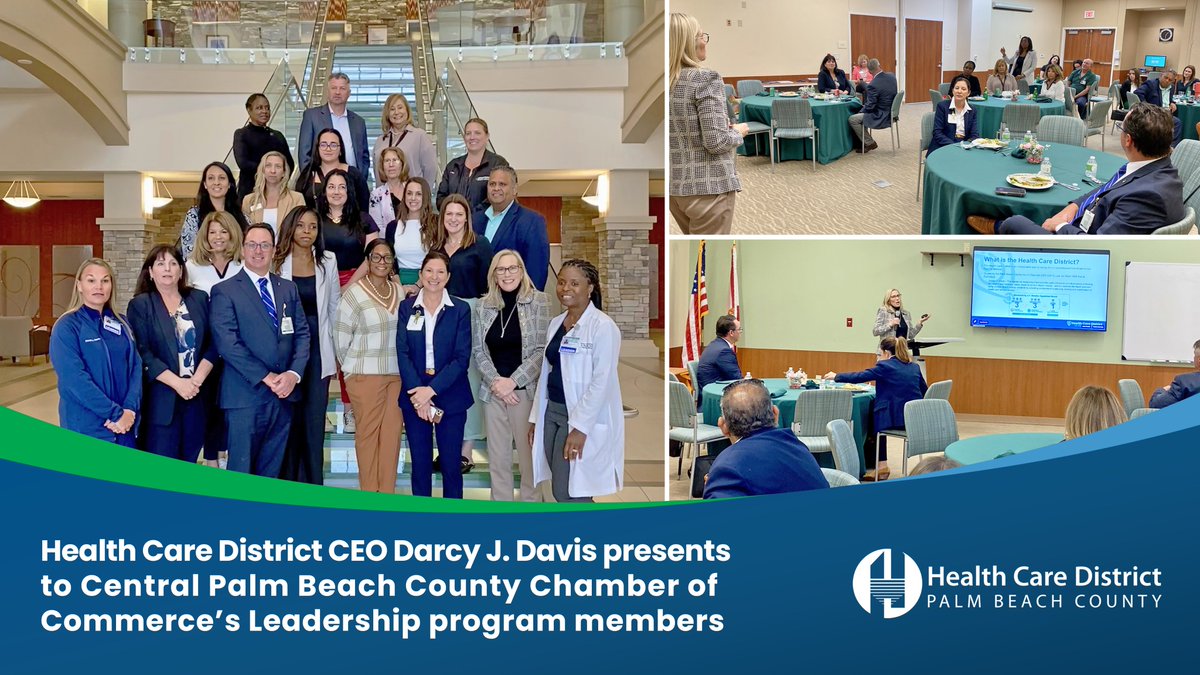 Our CEO, Darcy Davis, presented to a group of 20 professionals participating in Central Palm Beach County Chamber of Commerce's Leadership Healthcare Day at @BaptistHealthSF's Bethesda Hospital West. Darcy shared the many ways we’re expanding access to quality care.