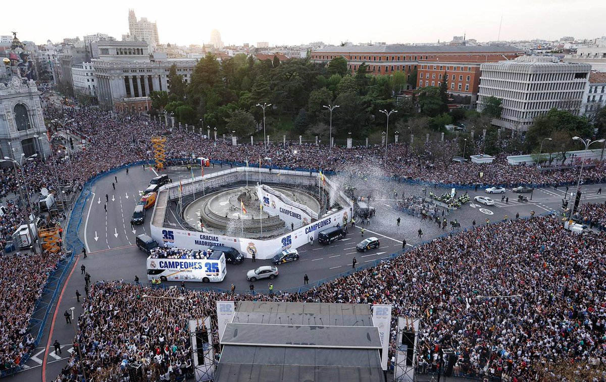 🚨 It's planned that Real Madrid will go to Cibeles to celebrate La Liga if they win the title on Saturday (after the Girona-Barcelona game). @elchiringuitotv