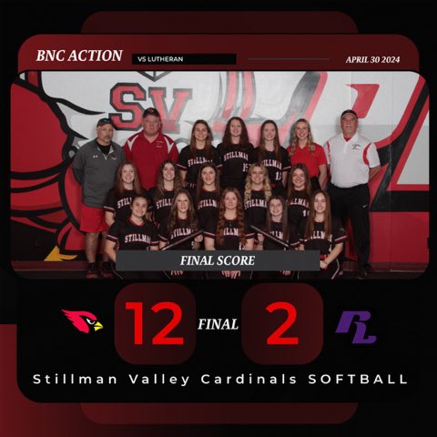 Softball improves to 19-7 with a 12-2 win over Rockford Lutheran today! Congratulations, ladies! #MCUSD223 #GoCardinals #LetsFly