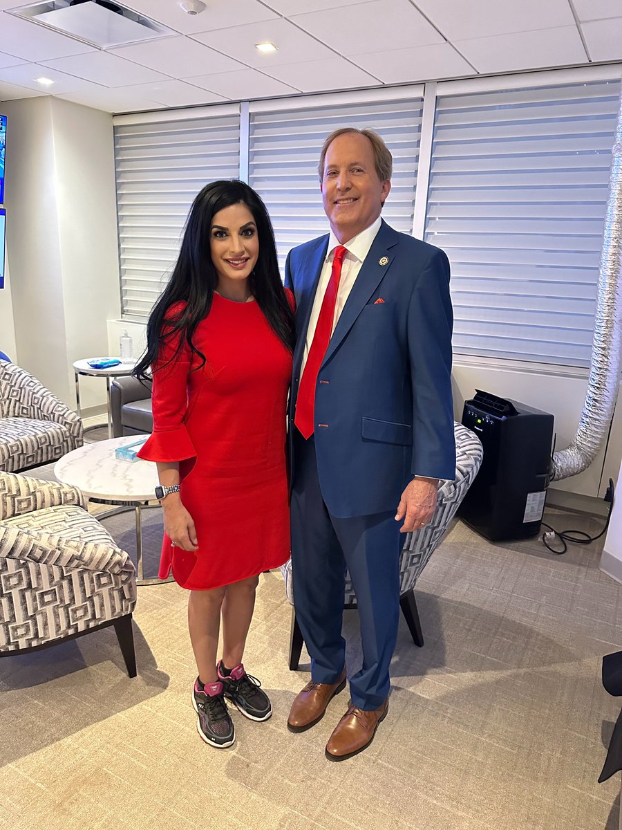 Spent some time with a true defender of our U.S. Constitution @KenPaxtonTX tonight @NEWSMAX. As Biden continues to open the border and let cartels, human traffickers and illegals into our county the Attorney General is working to protect America First!