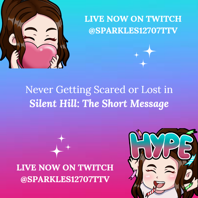 Come Hang Out! twitch.tv/sparkles12707t…
-
#twitchstreamer #twitchstreamers #twitchstreamergirl #twitch #twitchaffiliatestreamer #twitchstreaming  #girlstreamer #girlstreamers #vtuber #silenthill #silenthillashortmessage #ashortmessage