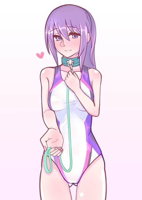 skebで描いた競泳水着首輪タマちゃんです 