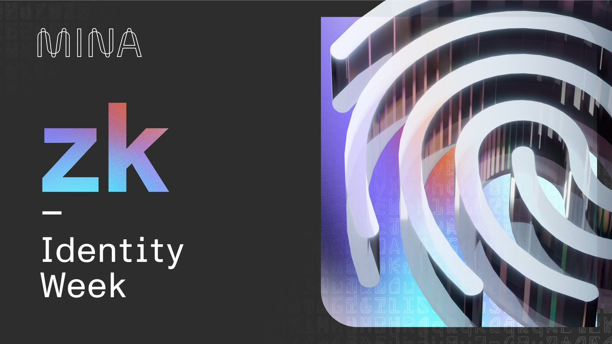 This week, we will be diving into the topic of ZK + Identity 🆔 Let’s learn about some of the exciting use cases that are possible with zero knowledge applications and what projects are building on Mina. 1/4 🧵