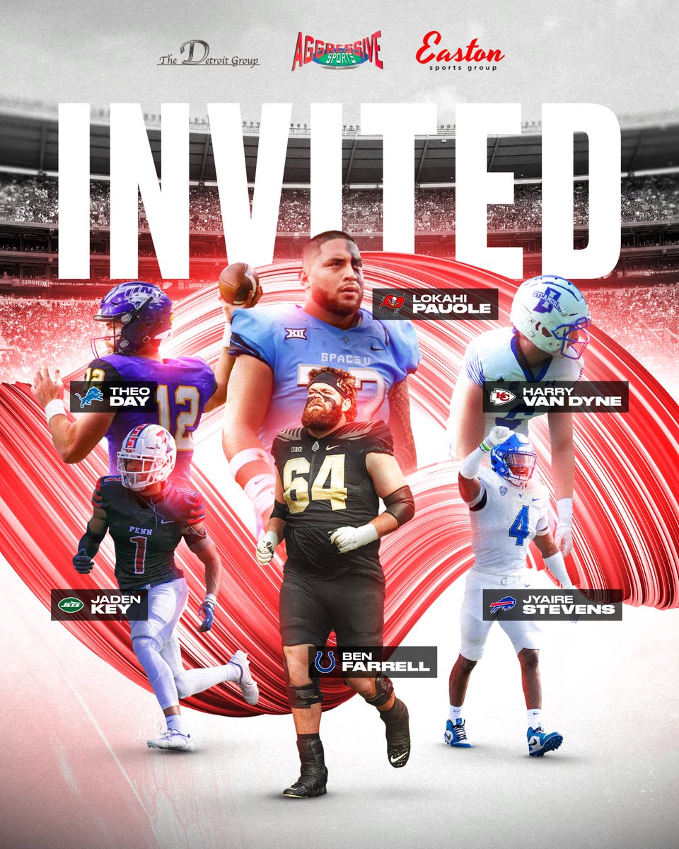 Easton Sports Group (@eastonsportsgrp) on Twitter photo Congrats fellas on your invites to NFL Rookie Mini Camp!! <a href="/day_gma/">Theo Day</a> <a href="/lokahi_77/">Lokahi Pauole</a> <a href="/Harry_VanDyne/">Harry Van Dyne</a> <a href="/bigpapiben/">Ben Farrell</a> <a href="/JyaireStevens/">THE MANNEQUIN™️</a> Congrats fellas on your invites to NFL Rookie Mini Camp!! <a href="/day_gma/">Theo Day</a> <a href="/lokahi_77/">Lokahi Pauole</a> <a href="/Harry_VanDyne/">Harry Van Dyne</a> <a href="/bigpapiben/">Ben Farrell</a> <a href="/JyaireStevens/">THE MANNEQUIN™️</a>