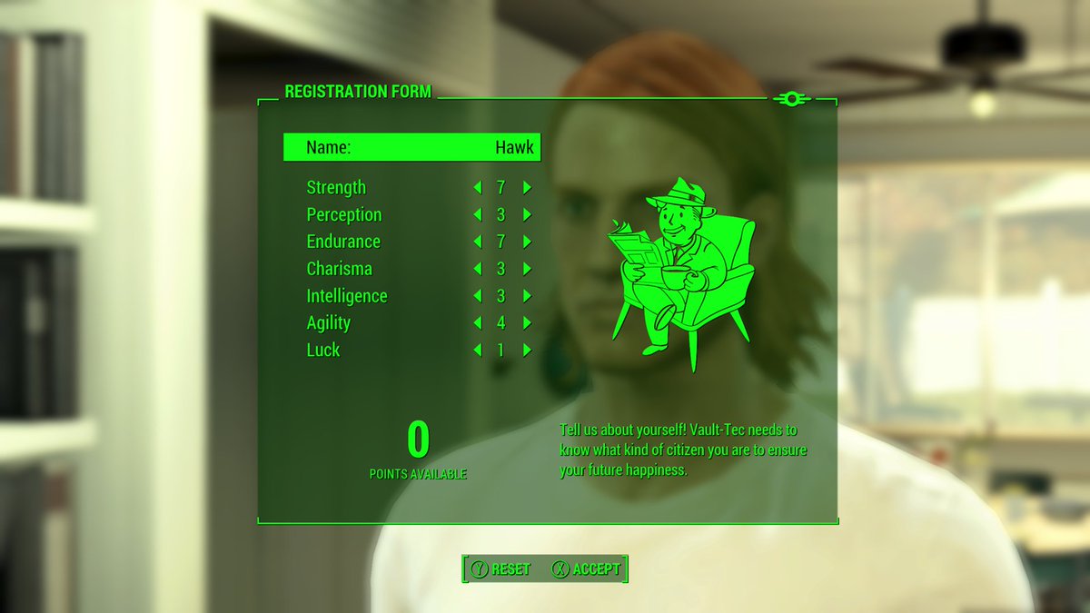 ForTheBrandon's tweet image. Codsworth can say "Hawk" so I had to make an @OfficialAJHawk Fallout 4 S.P.E.C.I.A.L. build. Going for a Crimson Chin power armor melee playthrough @BostonConnr