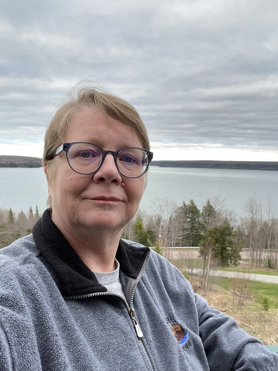 We’re spending a night at Munising, Michigan on the shore of Lake Superior. Beautiful view from our hotel. #ccandjt #bat2024 #roadtrip #writers