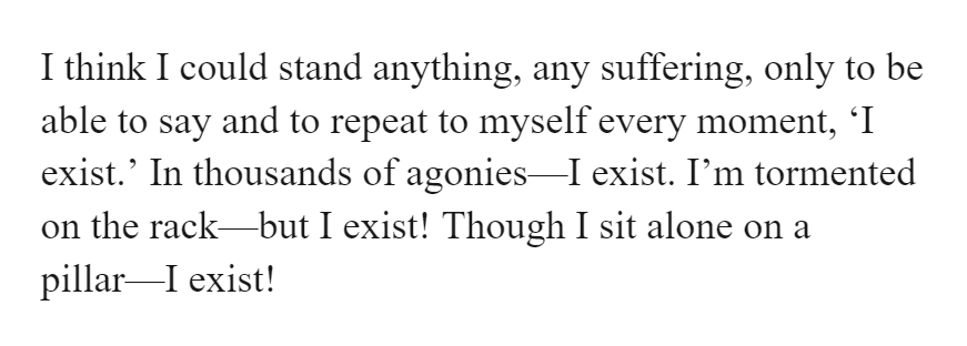 Yes Dostoevsky, this is exactly how existing feels