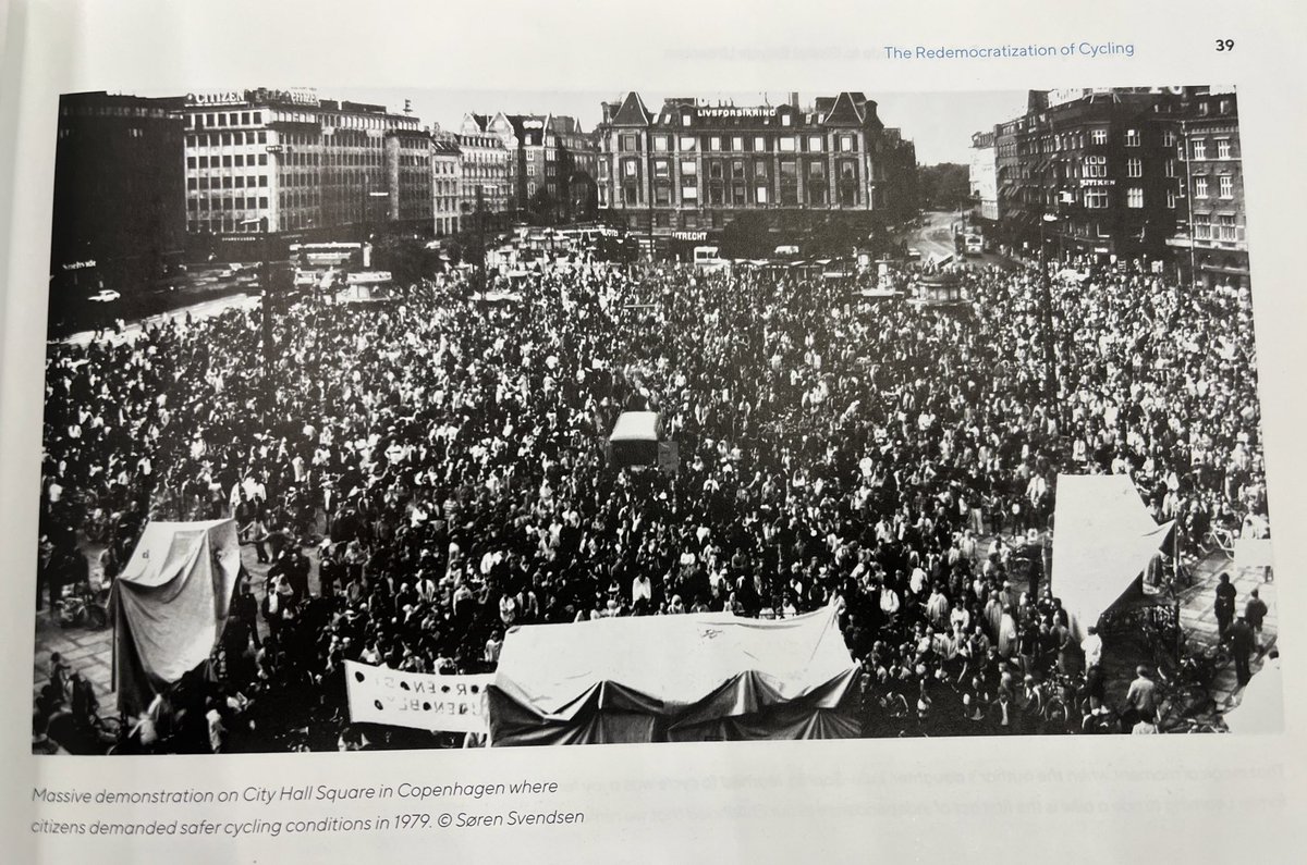 Copenhagen protests for bicycle infrastructure circa 1979.