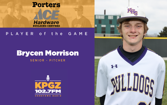 Yesterday's <a href="/PortersBuilding/">Porters Building</a> Player of the Game was Brycen Morrison! Brycen started as Pitcher and threw for 4-2/3 innings, allowed 1 hit, and made 10 strikeouts. Behind the plate, Brycen went 2 for 3 with 2 runs scored and 2 RBI's! Way to go Brycen!