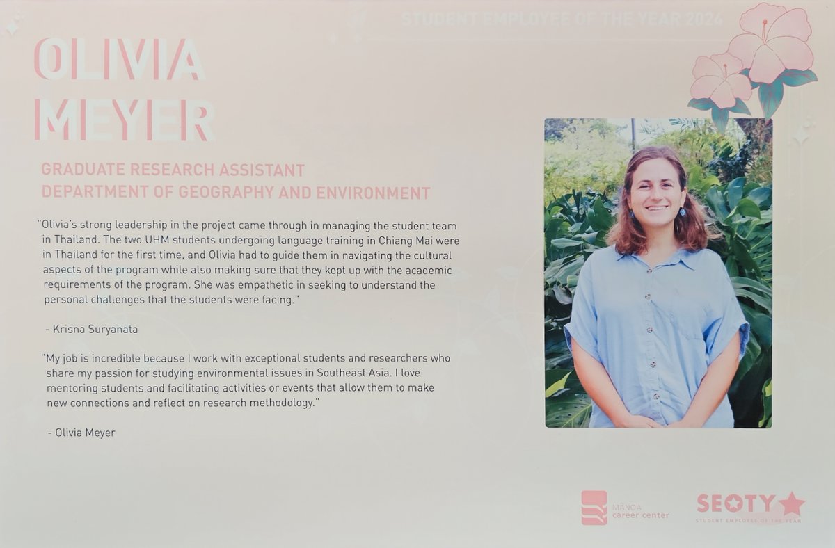 Huge congratulation Olivia Meyer for winning the award "Student Employee of the Year 2024". You have never stopped making us proud!