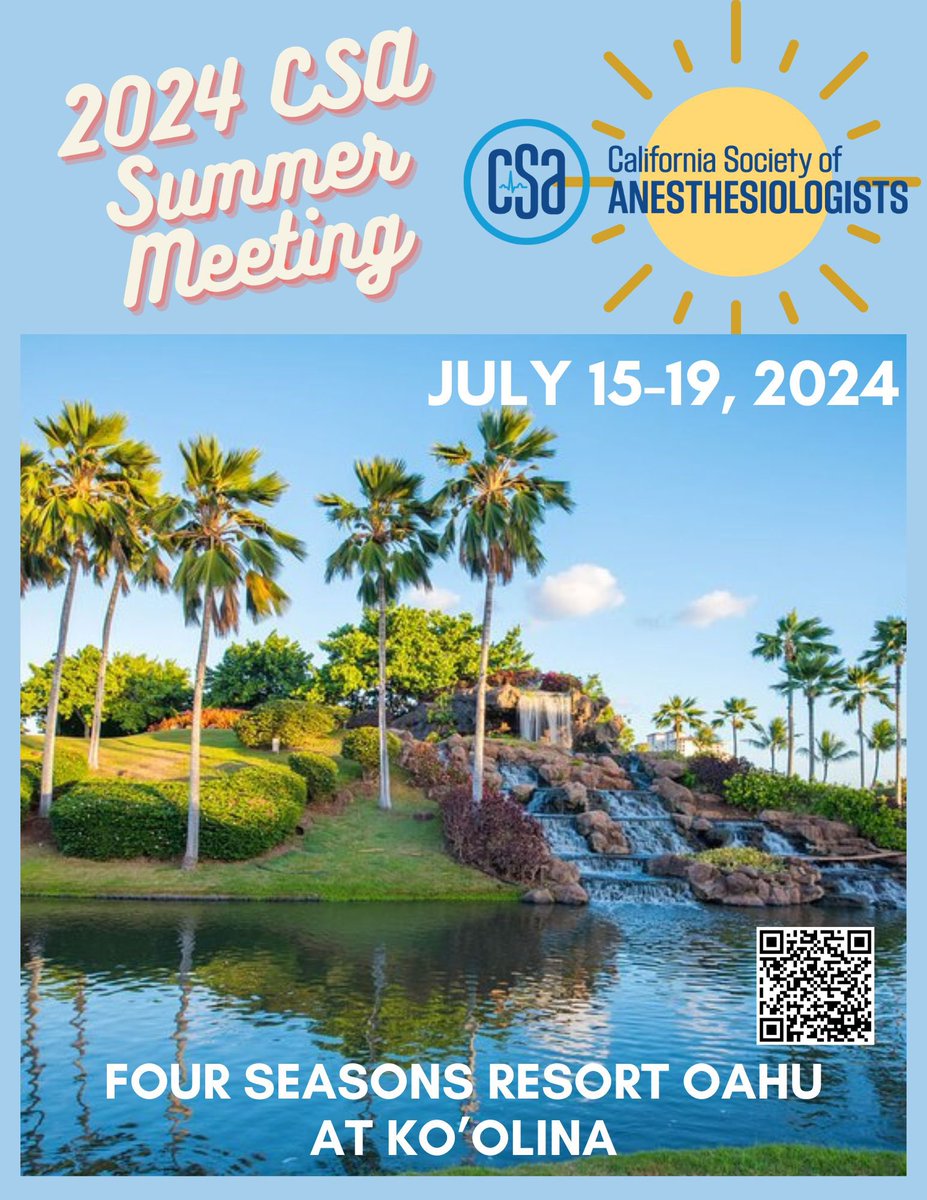 Join us for Sun, Sand & CME!! @csahq offers the most amazing venue to relax with family, meet new colleagues and learn the latest in anesthesiology from world class speakers! #oahu #physician #CME #aulaniresort