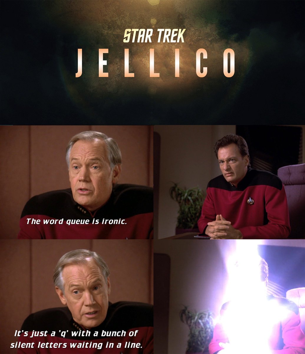 Oh don't be like that, Q. Come back! #StarTrek #JellicoTrek