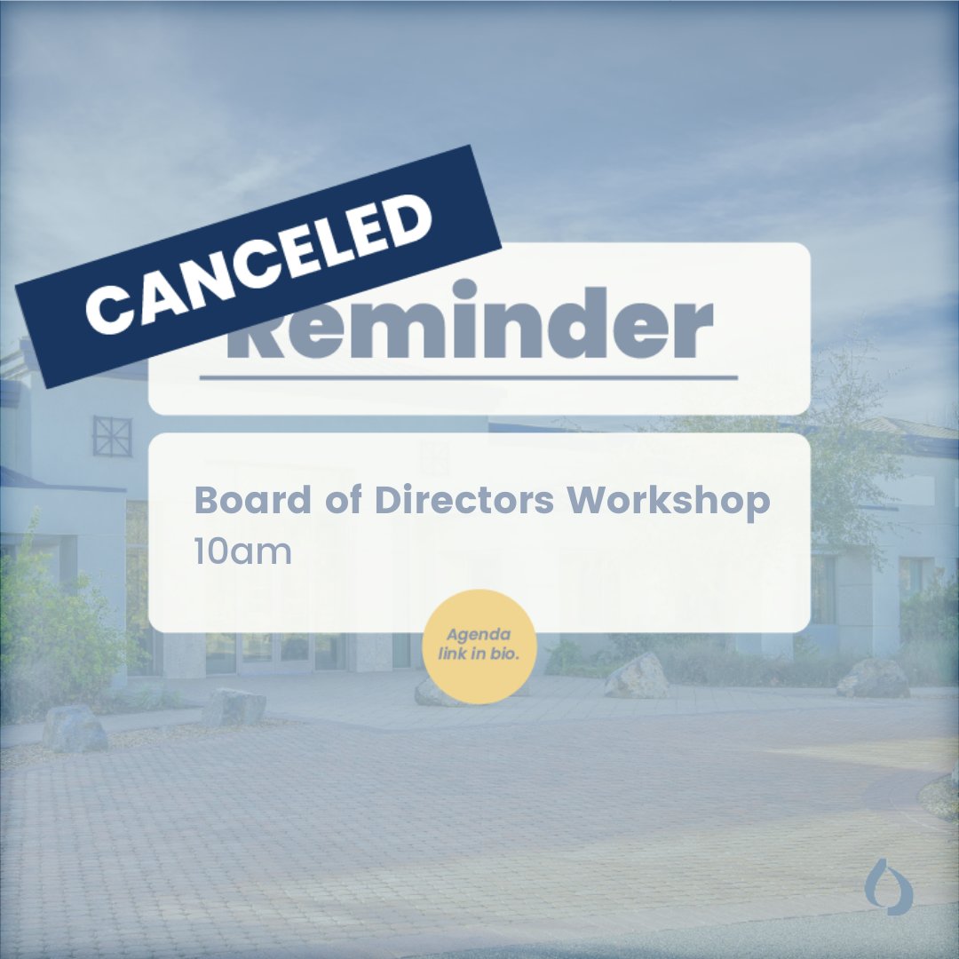 IEUA Board Workshop scheduled for tomorrow, 5/1, has been canceled. For more information on IEUA’s Board and Committee meetings, please visit ieua.org/agendas-minute…