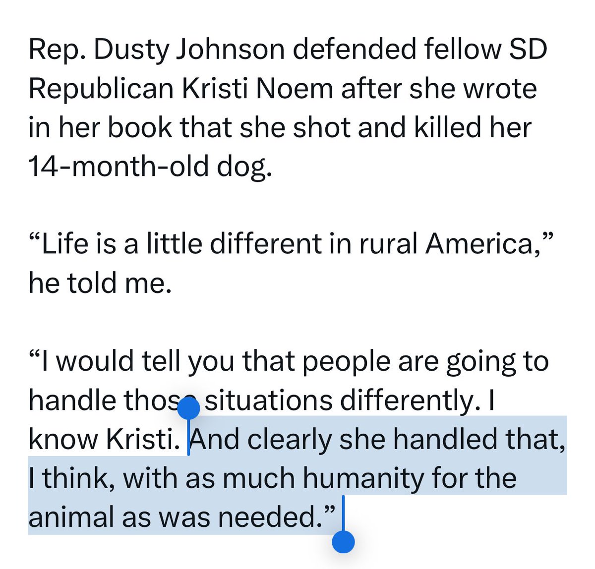 Read the room @RepDustyJohnson. Even Catturd & Laura Loomer draw the line at puppy murder.