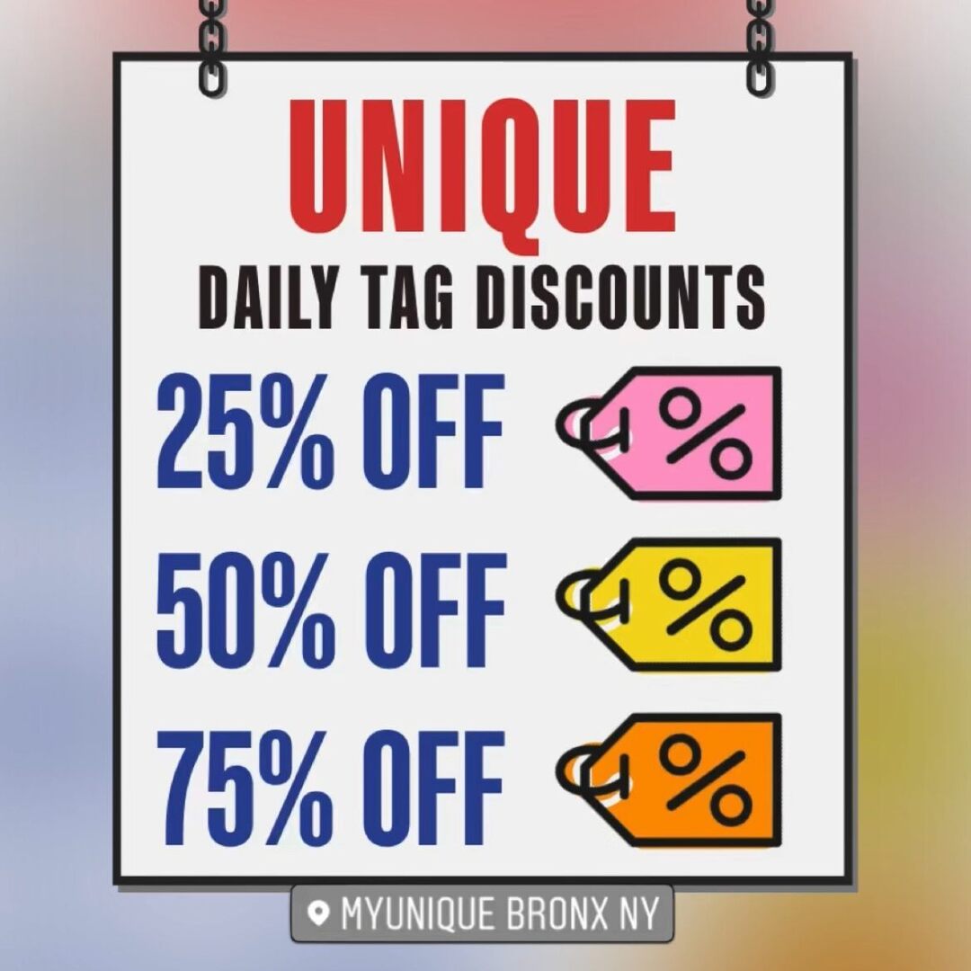 #SaveBIG at our #BronxNY store with these NEW #Discount Tag Colors! #MyUniqueFinds
