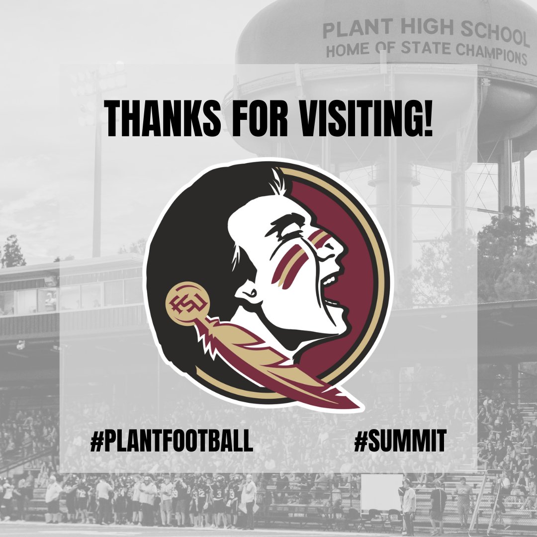 Thank you to @CoachAdamFuller from @FSUFootball for visiting us today! #Summit #Compete #RecruitPlant