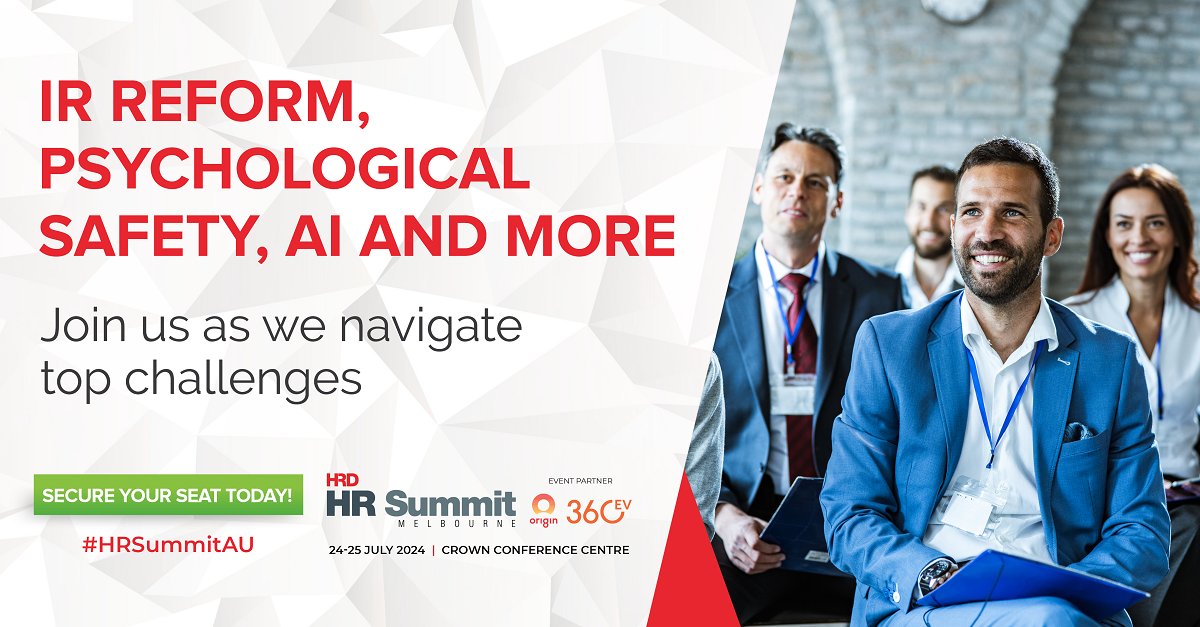 Unlock the future of HR at the 2024 #HRSummitAU Melbourne on July 24-25 at the Crown Conference Centre!

Dive into a unique agenda tailored to tackle the workforce challenges that matter most. Register now: hubs.la/Q02vxd1g0

#FutureofHR #WorkforceChallenges #HRLeadership