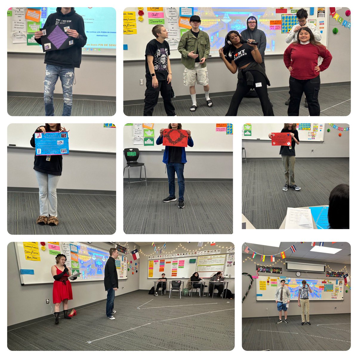 📝 Spanish 1: First poems in Spanish! 🌟 Students wrote about what they like and don’t like! 📝✨

👗 Spanish 2/3: Fashion show fun! Students became designers & models, describing outfits in Spanish! 👠🎬 #SpanishClass #FunLearning