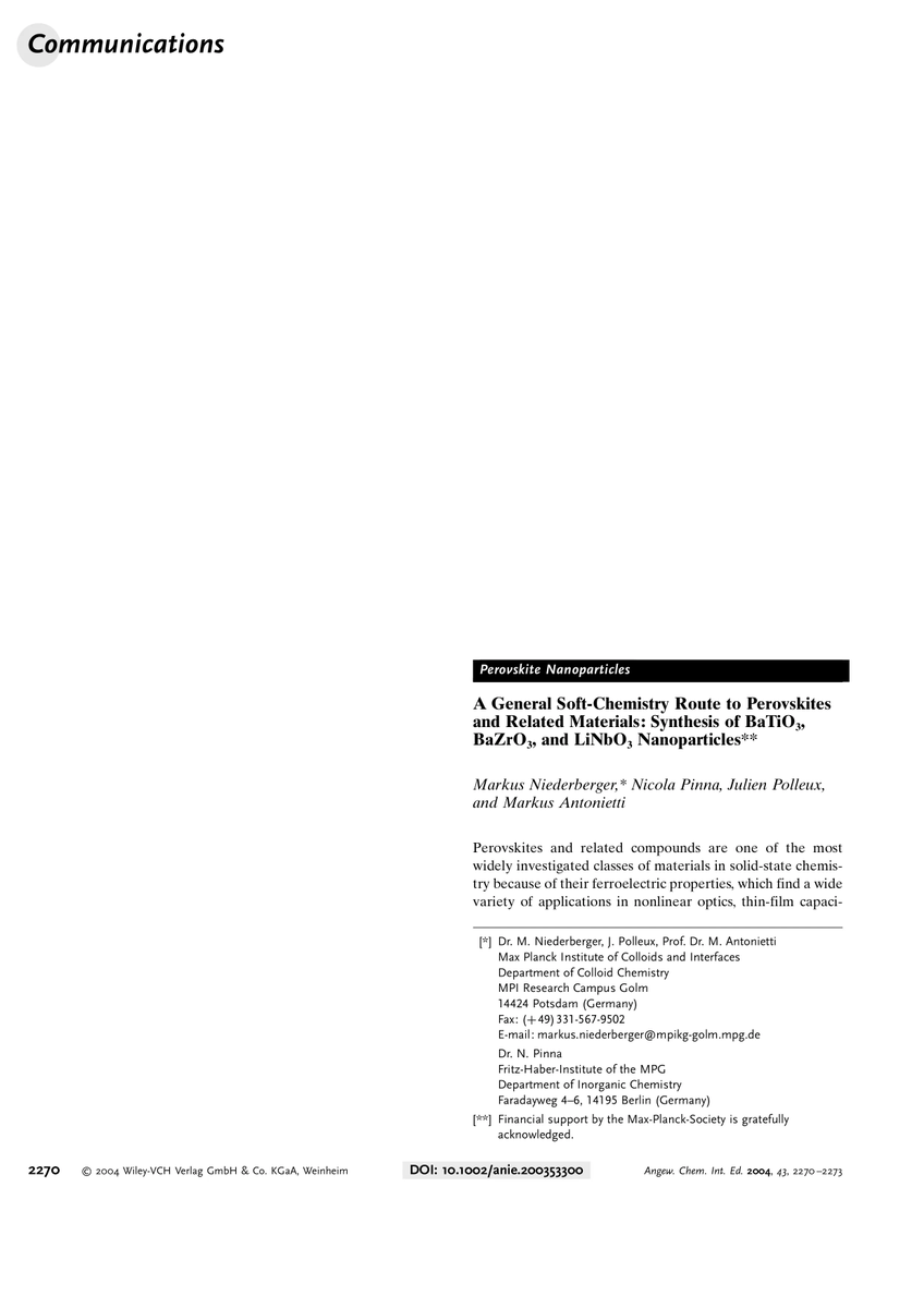 A general soft-chemistry route to perovskites and related materials: synthesis of BaTiO(3), BaZrO(3), and LiNbO(3) nanoparticles eurekamag.com/research/048/0…