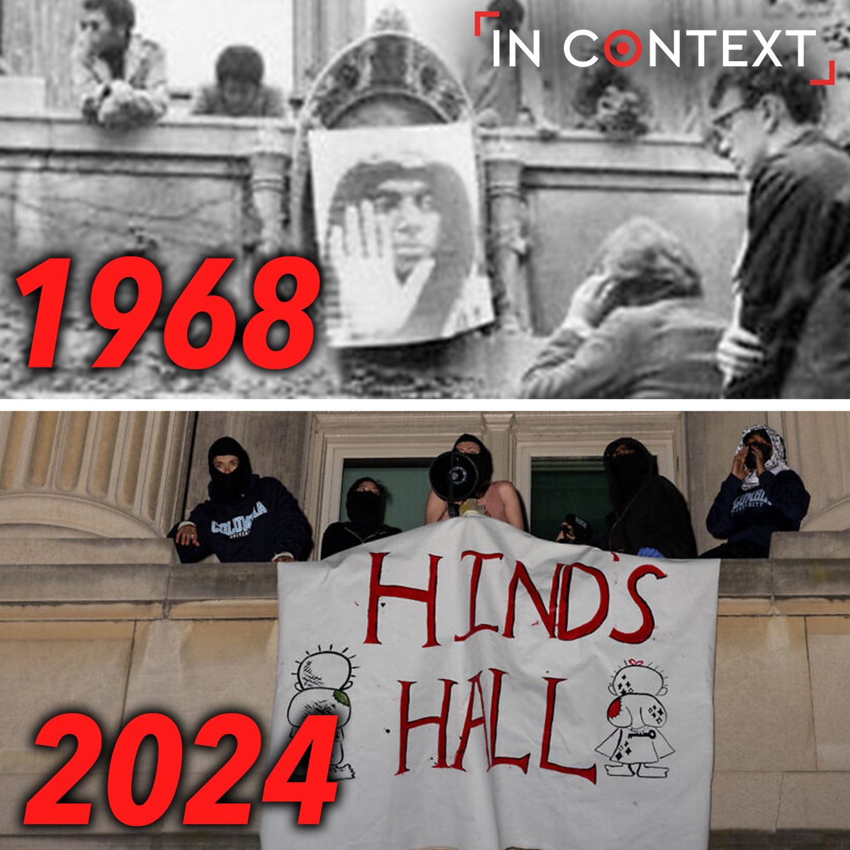 56 years ago, Columbia students occupied Hamilton Hall and renamed it “Nat Turner Hall at Malcolm X University.”

Now Columbia students have occupied the building again. This time renaming it 'Hind’s Hall' after Hind Rajab, a 6-year-old Palestinian girl killed by Israel in Gaza.