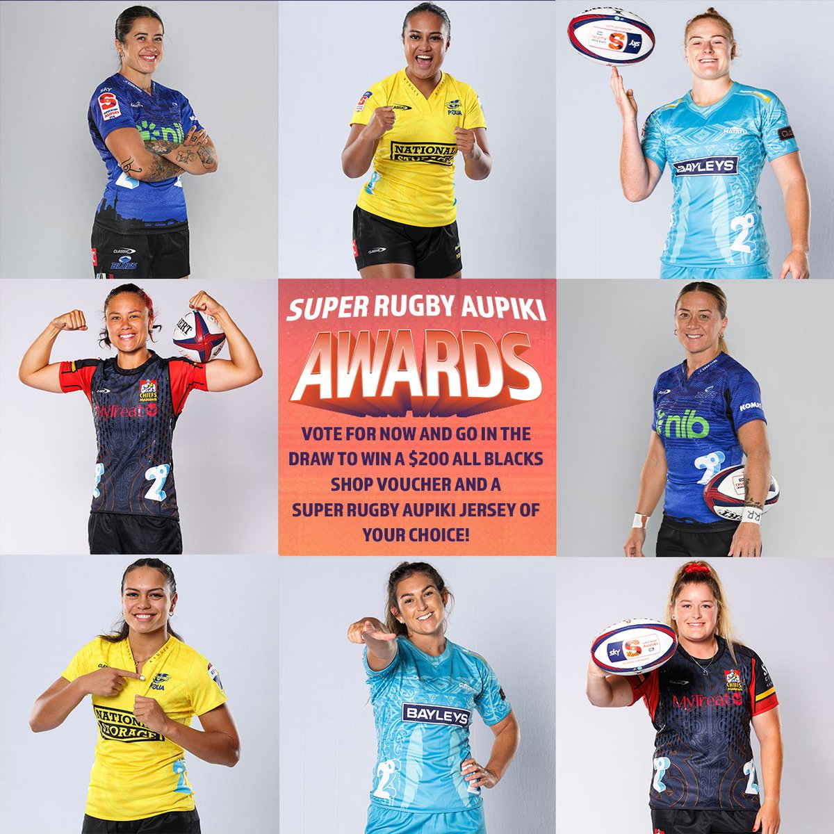 Who gets your vote for the #Aupiki24 Player of the season? 🤔

Cast your vote and go into the draw to win some awesome prizes! 👉 bit.ly/SuperRugbyAupi…

#LoveEveryMinute