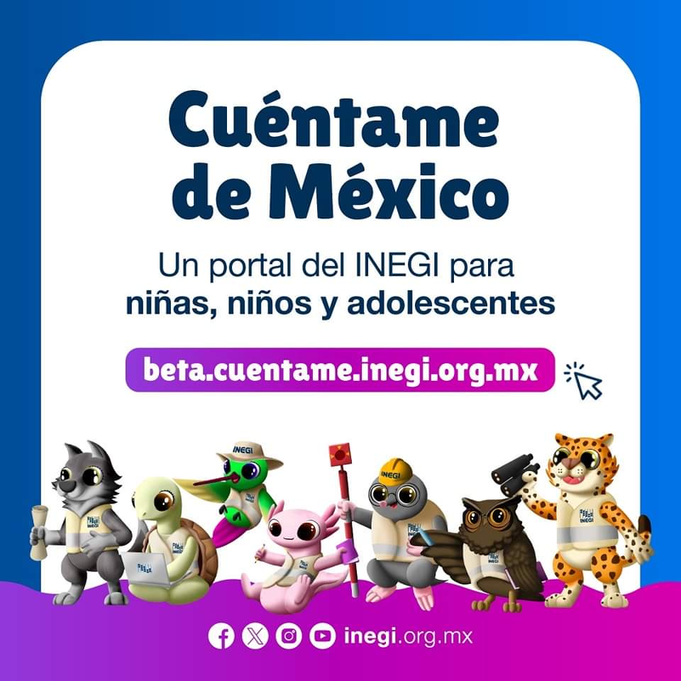 #Educación #DíaDelNiño || En el marco del día del niño y de la niña, el #INEGI relanzó su portal en línea «Cuéntame de México» Se busca que niñas, niños y adolescentes conozcan y usen información estadística y geográfica de manera fácil y divertida. beta.cuentame.inegi.org.mx