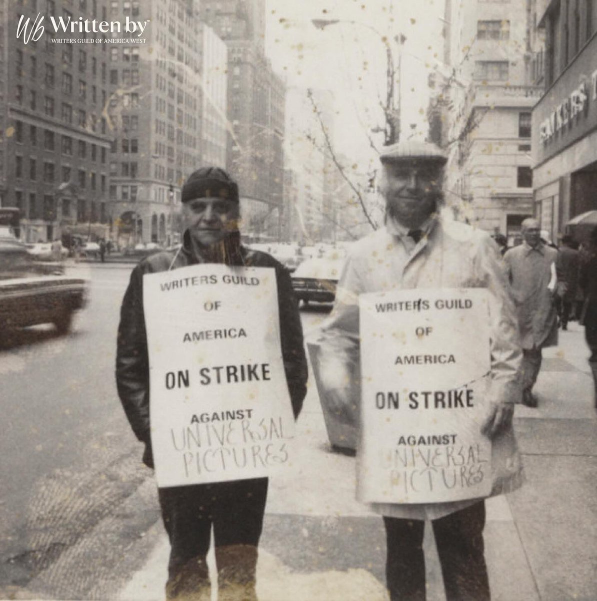 'My grandpa was also a very passionate and active member of the WGA. He served on multiple committees, fighting to ensure pension and health insurance for writers and he picketed his way through five strikes on the streets of NYC wearing a full suit!” Read the full story: