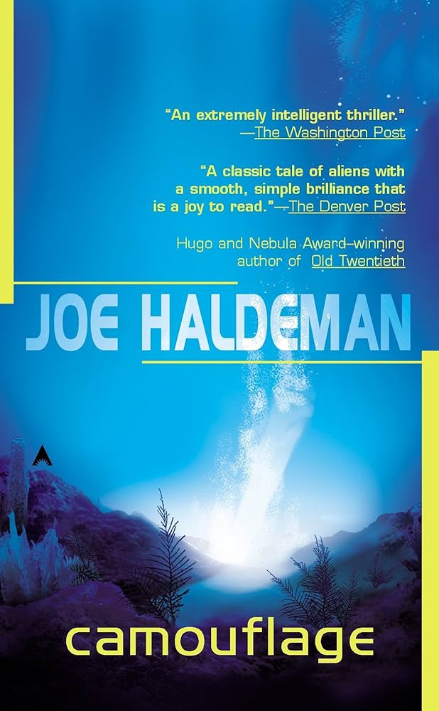 It's like a law. I've been here for too long. Done things I shouldn't have done. Like fall in love with a local, an alien.
Review▶️rtobiii.blogspot.com/2024/05/camouf…
#alien #SeaStory #JoeHaldeman #NebulaAward