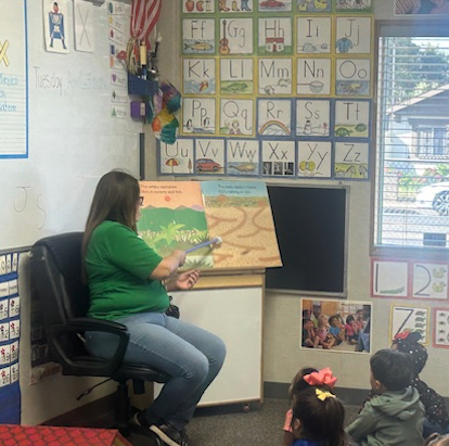 HAPPENING at @SoledadEdServ Preschool Program! Lots of joyful interactions and reading are going on! Play-based learning is the most effective approach for supporting children's health, learning, and overall well-being! Thank you, Lori Morones, Coordinator, & ECE Team! #Champions