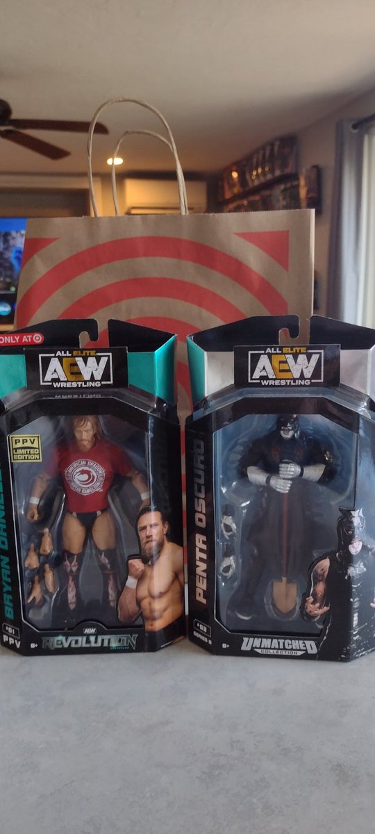 Newest editions to my collection, great finds at Target, had to get em when I saw them.  @bryandanielson @PENTAELZEROM @AEW @MajorWFPod