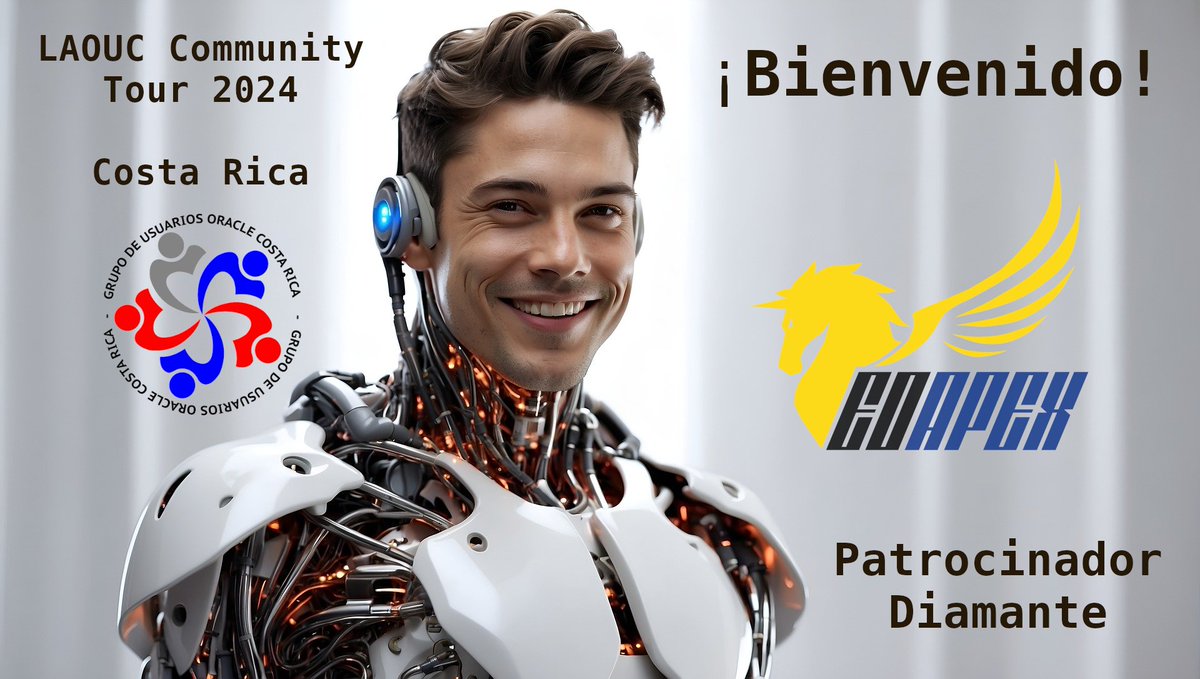 OraugCRC (@oraugcrc) on Twitter photo Anunciamos un nuevo patrocinador diamante para el evento LAOUC Community Tour 2024 Costa Rica. Bienvenido <a href="/ExpOrclApex/">Expertos Oracle Apex</a> Expertos Oracle APEX. #laouc24cr Anunciamos un nuevo patrocinador diamante para el evento LAOUC Community Tour 2024 Costa Rica. Bienvenido <a href="/ExpOrclApex/">Expertos Oracle Apex</a> Expertos Oracle APEX. #laouc24cr