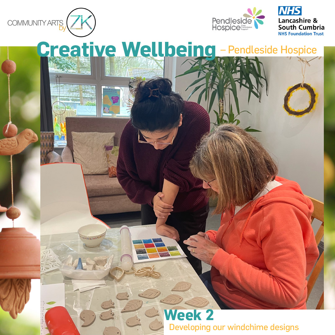 This week our Community Artist Sidra continued working with the participants to plan final designs and assembly of the final pieces. @BPRCVS @fhwbconsortium @WeAreLSCFT @pendlesidehosp #pendlesidehospice #communityartsbyzk #art #creative #collaboration #communityarts #workshop