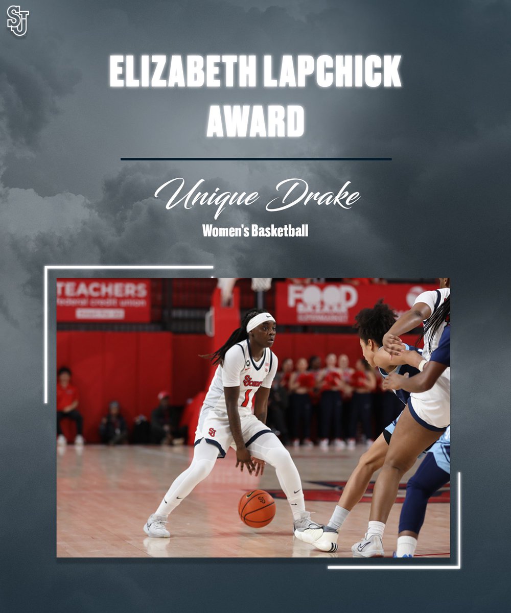 Congratulations to this year's Elizabeth Lapchick Award winners... Trevor Batastini & Unique Drake! #SJUAwards24