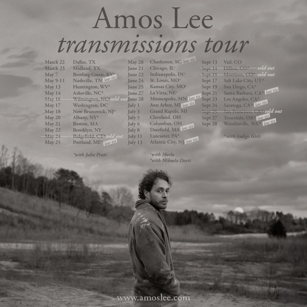 The Transmissions Tour kicks off in 1 week! Get a first listen of music on the new album - get tickets at amoslee.com/tour.