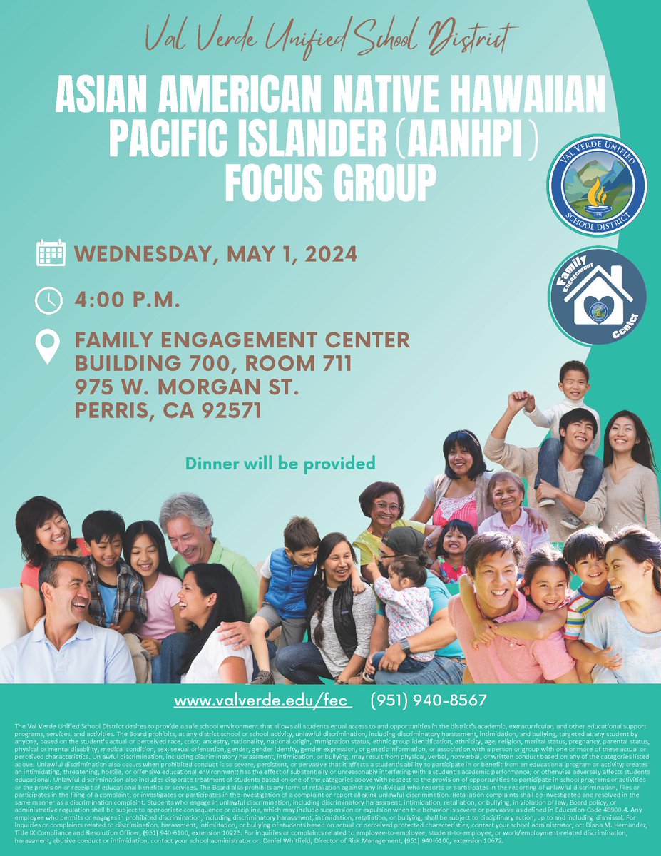 😀 Please join us this Wednesday May 1, 2024 at 4:00pm. for our Asian American Native Hawaiian Pacific Islander (AANHPI) Focus Group Meeting.