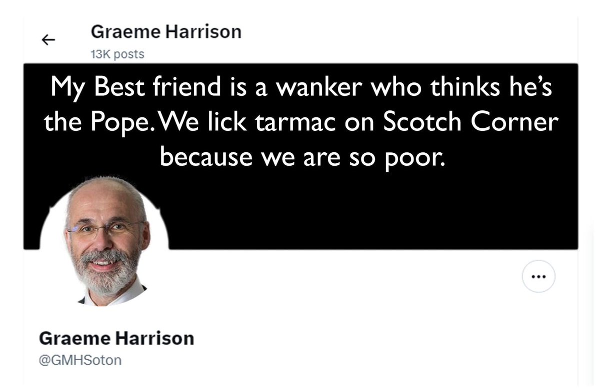 You got to admit licking tarmac on Scotch Corner with gormless @GMHSoton is not the best way to prove you are wealthy. His bald head poking out is deliberate. What a pair of clowns.