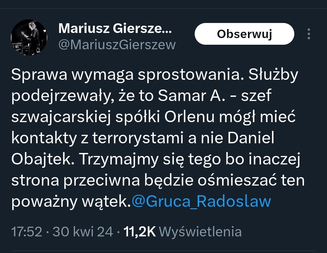 Tu chyba nastąpiła pomyłka i zamiast na DM w jakiejś kolejnej 'grupie wejście' poszedł tweet publicznie.