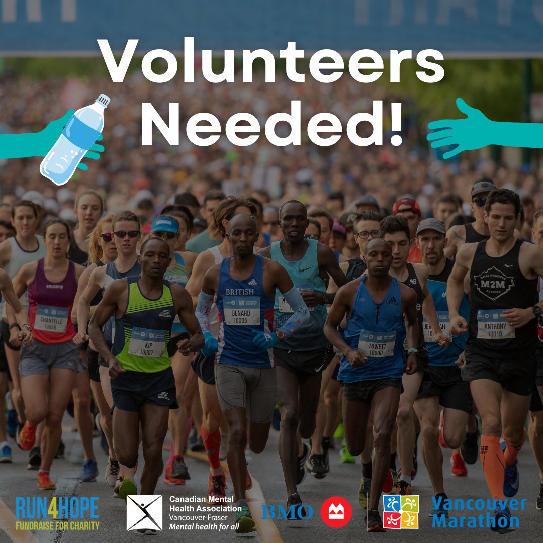 We’re looking for volunteers! Join CMHA Vancouver-Fraser at the BMO Vancouver Marathon on Sunday, May 5 as a Water Station volunteer to help keep runners hydrated 🏃‍♂️ Learn more and register here: bmovanmarathon.ca/volunteer