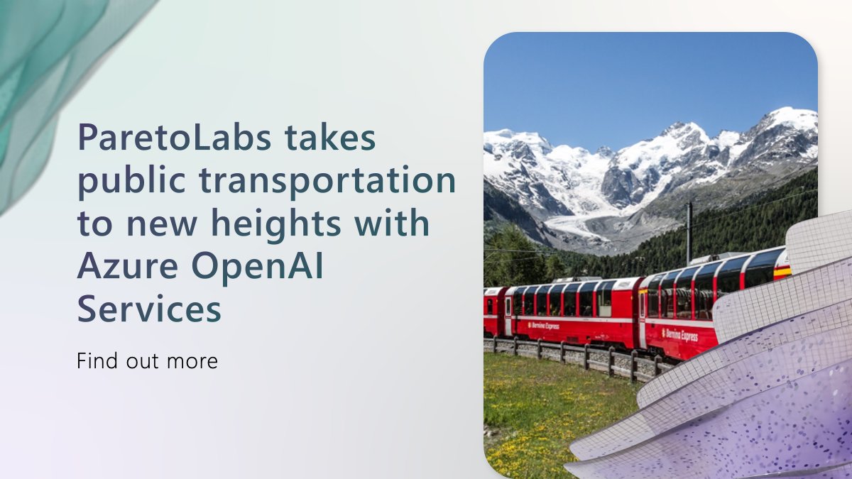 When digitalization and generative AI combine, magic happens. 💫

Learn how #MSPartner ParetoLabs supported their client, Rhätische Bahn, in developing an intelligent chatbot that improves customer engagement: msft.it/6004YOJ0A