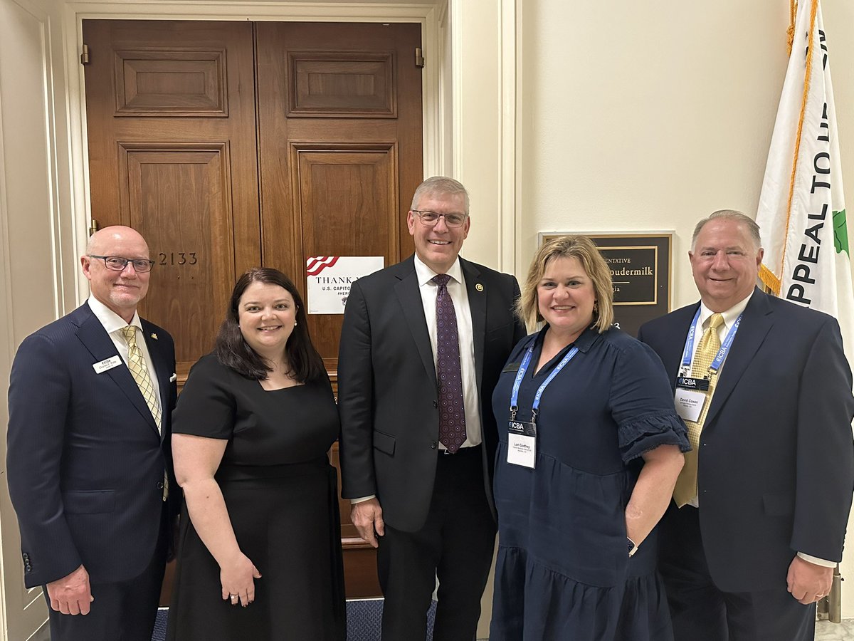 It was a pleasure chatting with the @ICBA to discuss their concerns about central bank digital currency and the regulatory pressures community banks are facing.