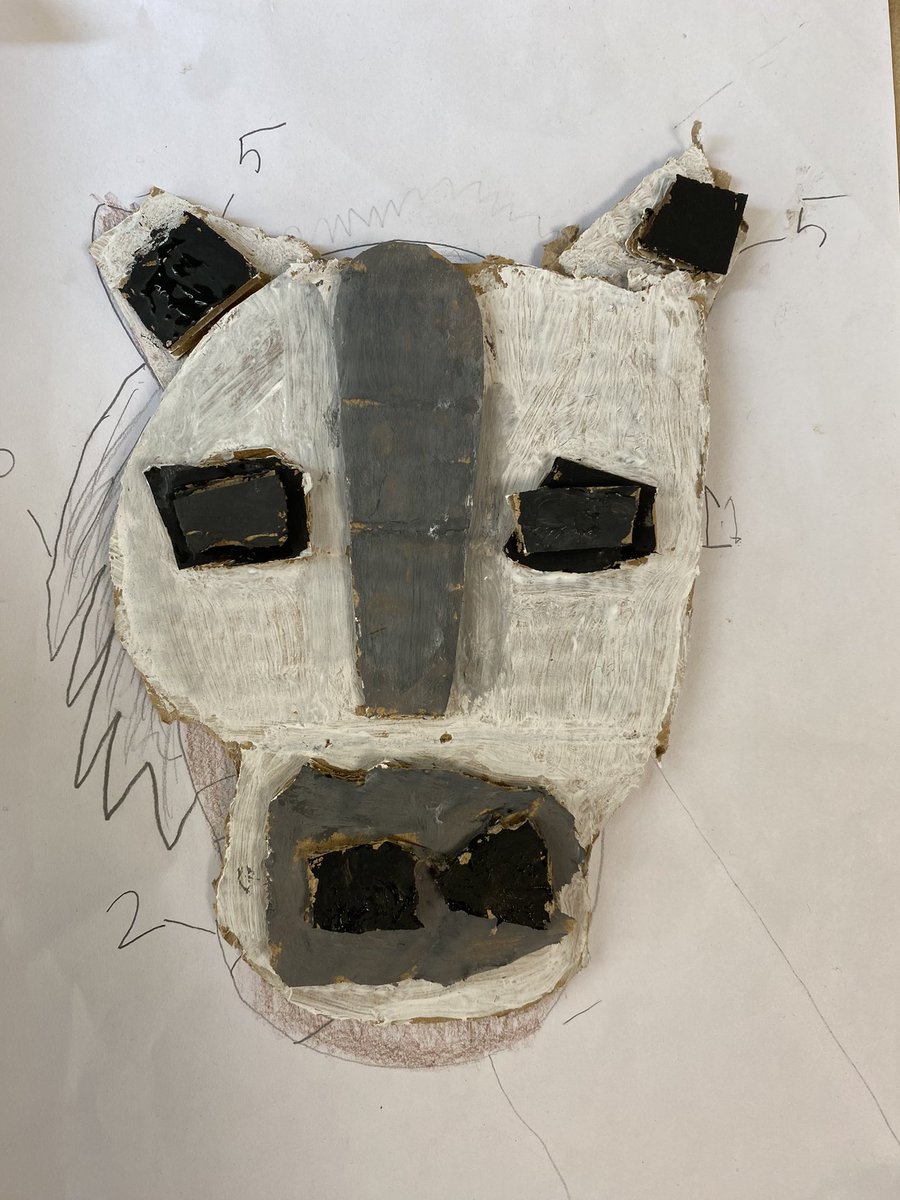 NathanSheen's tweet photo. Animal portraits made from cardboard boxes with Year 4 this afternoon @gilwern_school https://t.co/W0lf2Oh2lt
