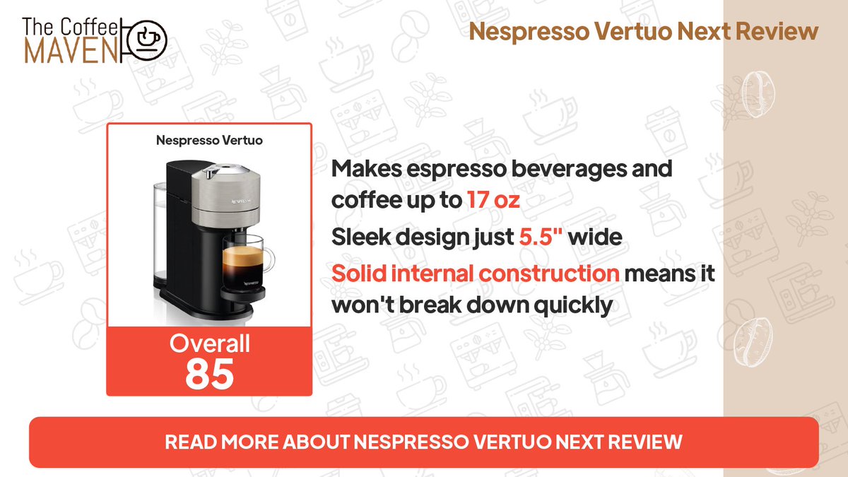 Nespresso Vertuo Next Review!

Read more: thecoffeemaven.com/reviews/nespre…

#CoffeeLover #CoffeeAddict #CoffeeTime #CoffeeBreak #MorningCoffee #CoffeeObsessed #CaffeineFix #Coffeeholic #ButFirstCoffee #CoffeeoftheDay #CoffeeGram #CoffeeCulture #CoffeeShopVibes #BaristaLife